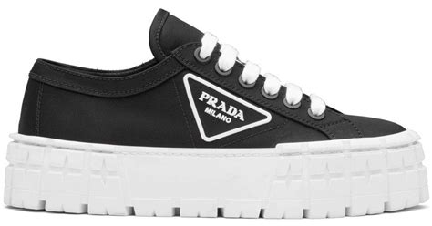 prada black leather sneakers|prada black platform sneakers.